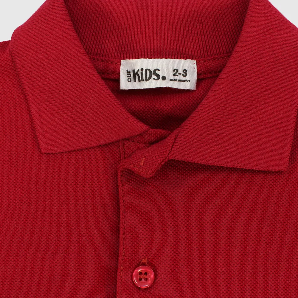 Red Short-Sleeved Polo Shirt