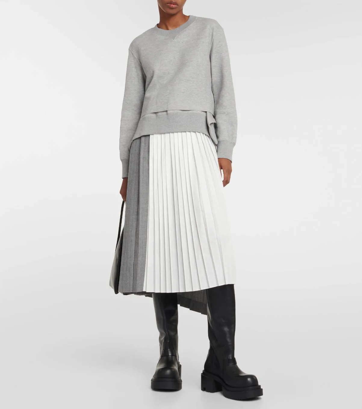 sacai  |Crew Neck Sweat Long Sleeves Plain Cotton