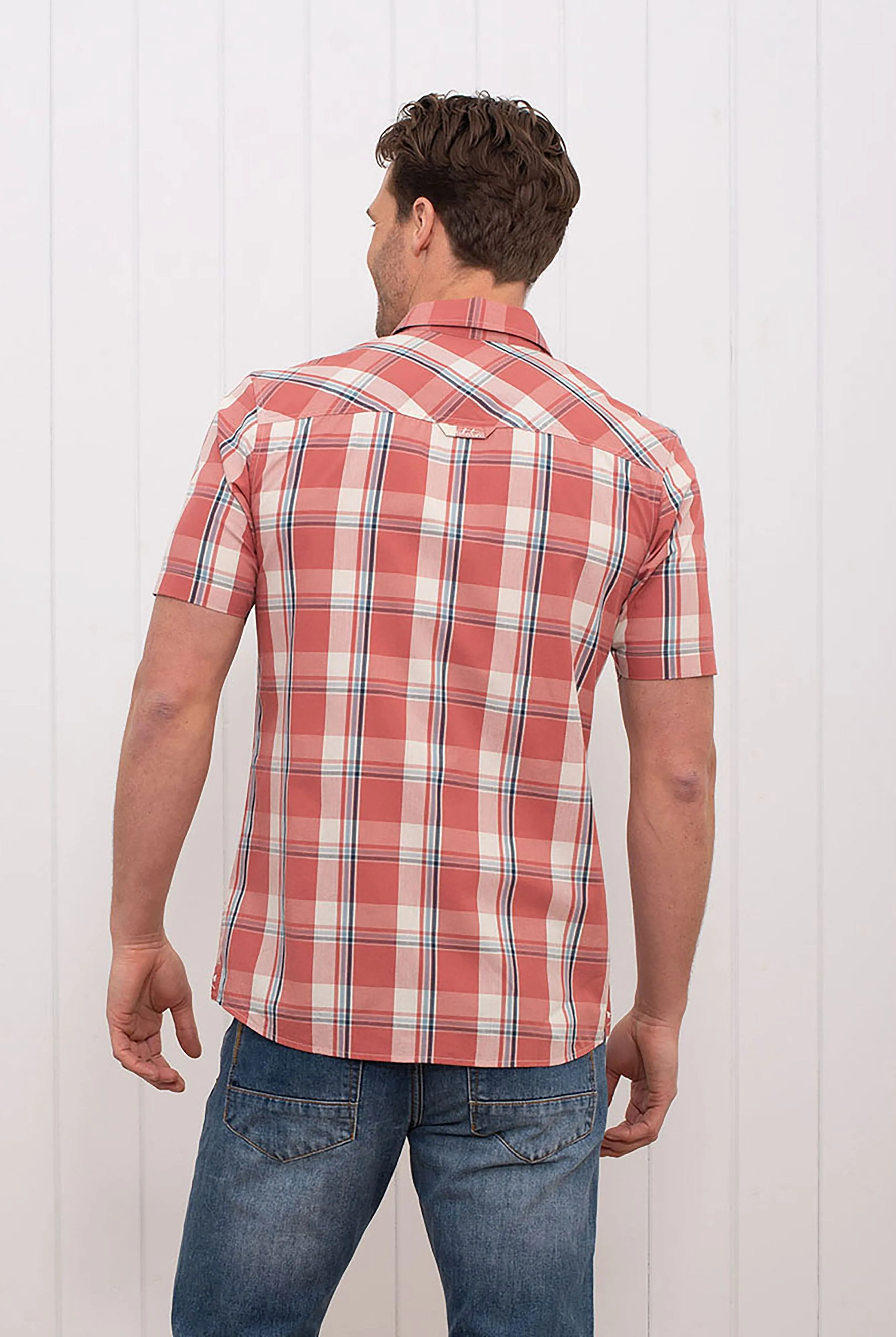 Short Sleeve Check Shirt Red