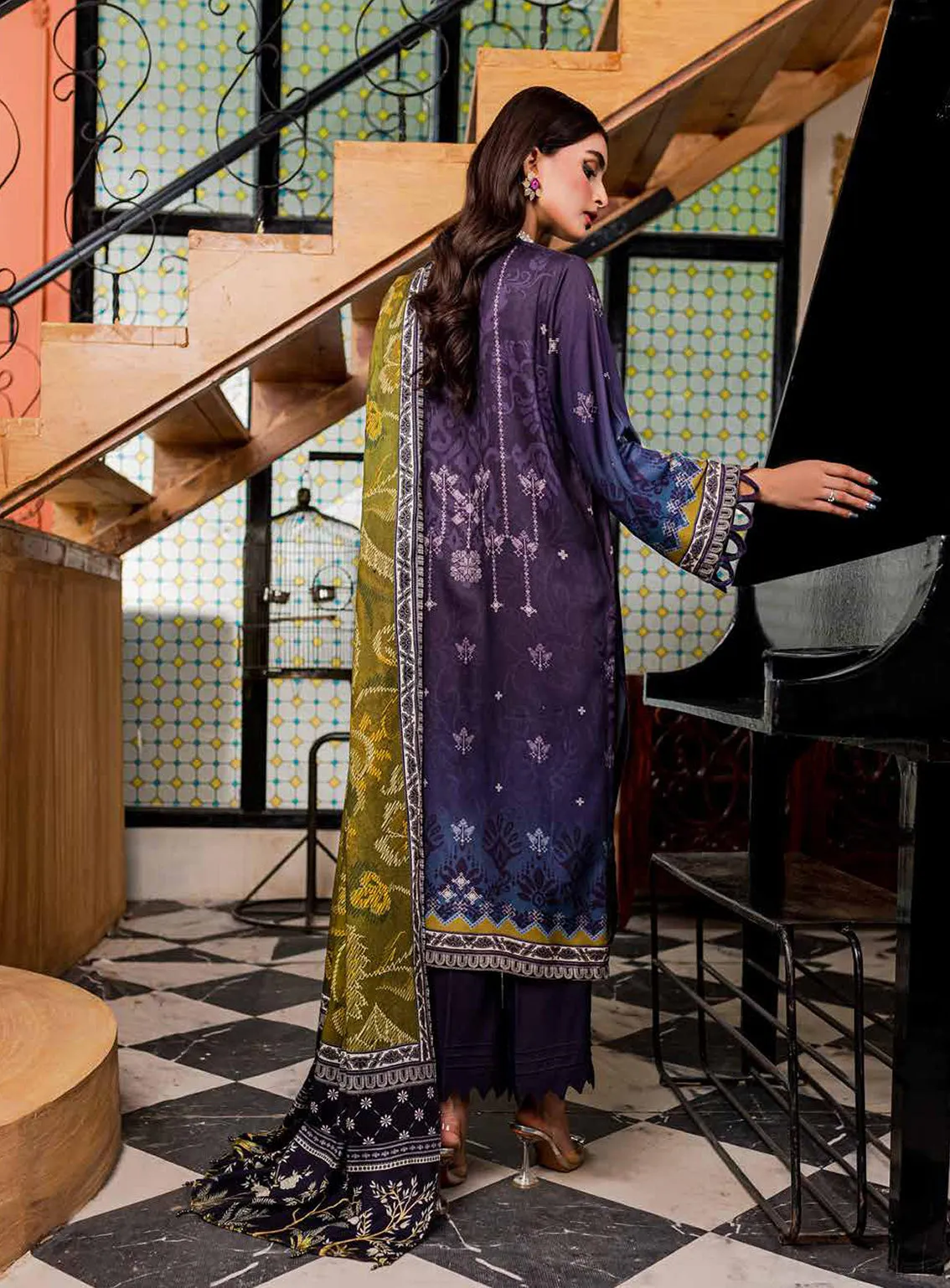 Signature Prints By Nureh Printed Marina Unstitched 3 Piece Suit - 76