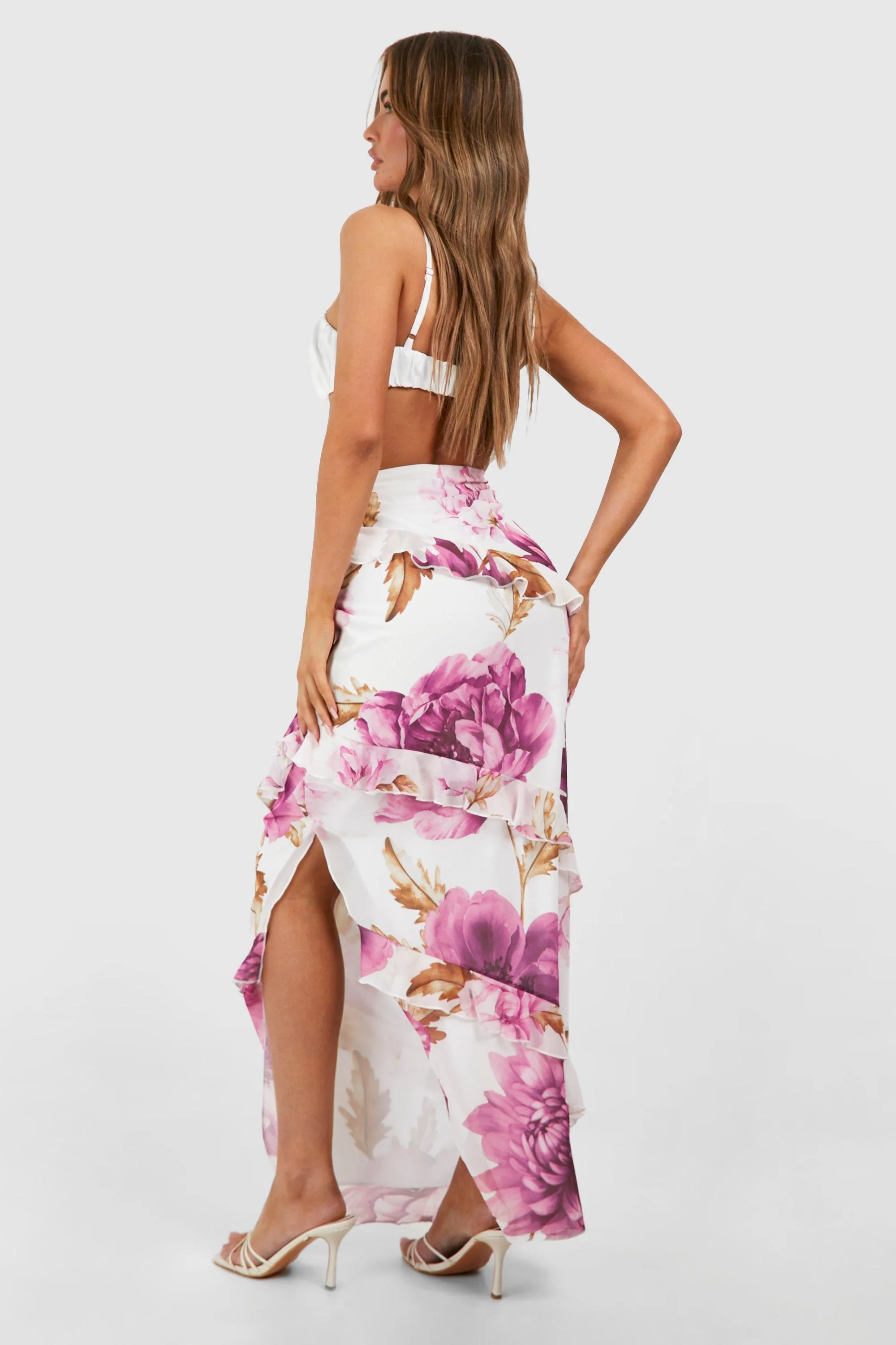 Skirts | Floral Frill Maxi Skirt | boohoo