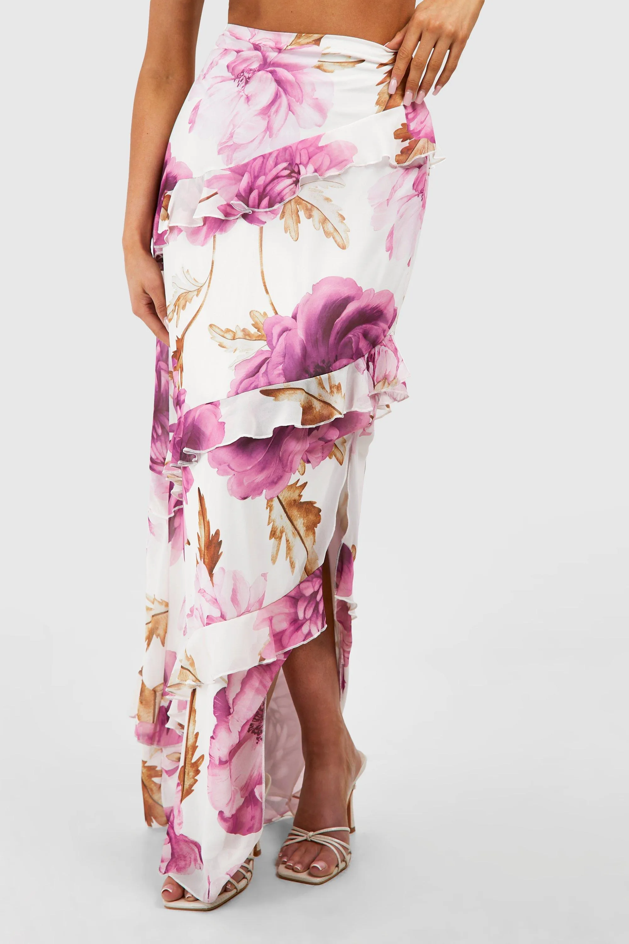 Skirts | Floral Frill Maxi Skirt | boohoo