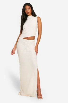 Skirts | Tall Textured Maxi Skirt | boohoo