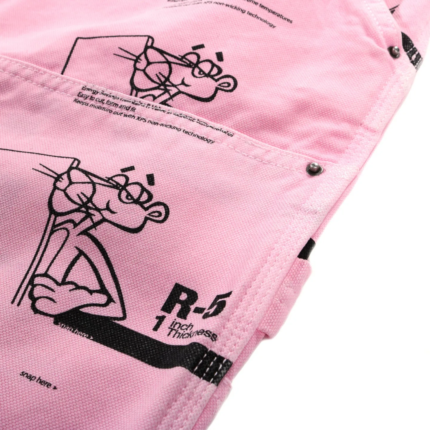 SKY HIGH FARM WORKWEAR INSULATION PRINT DOUBLE KNEE PANTS PINK