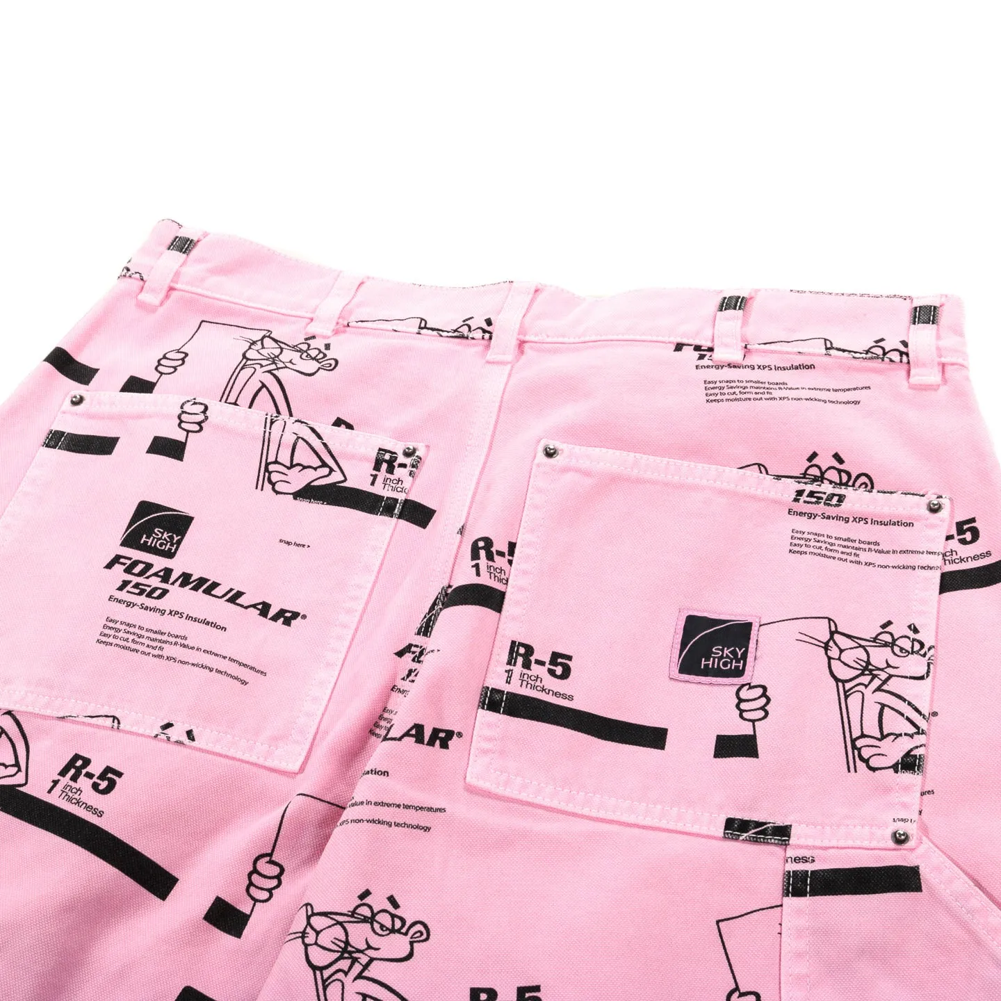 SKY HIGH FARM WORKWEAR INSULATION PRINT DOUBLE KNEE PANTS PINK