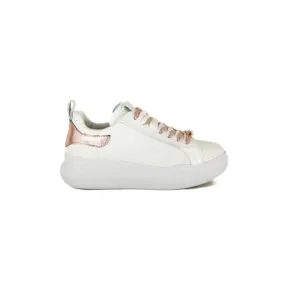 SNEAKERS DONNA IN PELLE, BIANCO