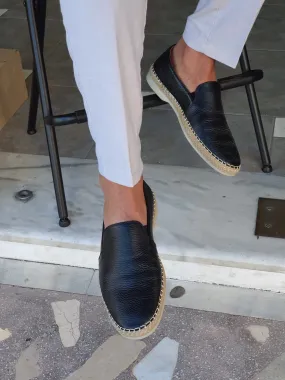 Stefano Black Slip-On Loafers