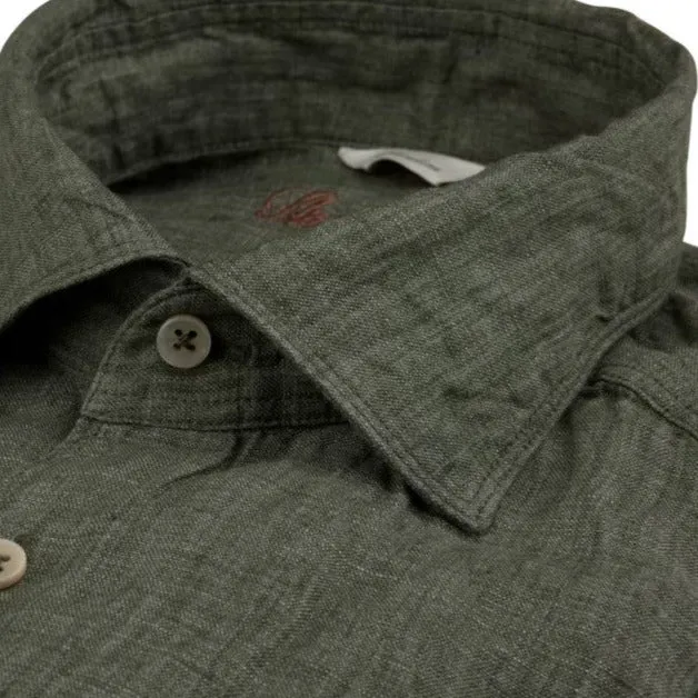 Stenstroms Dark Green Linen Shirt