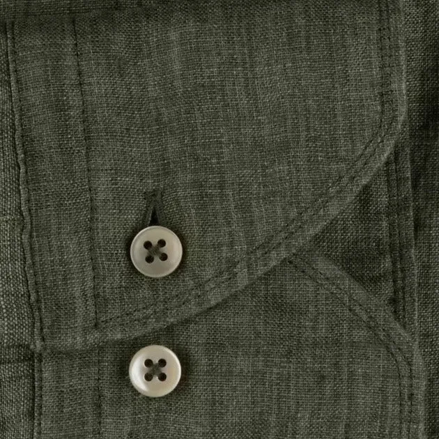 Stenstroms Dark Green Linen Shirt