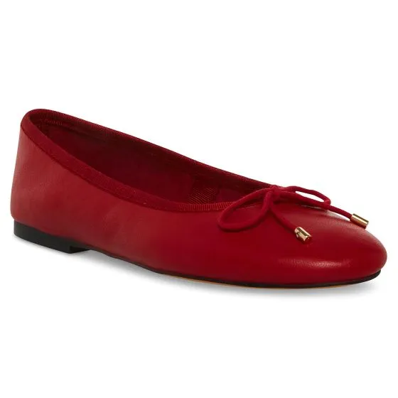 Steve Madden Bellami Red Leather Sheep Nappa Loafer Shoes