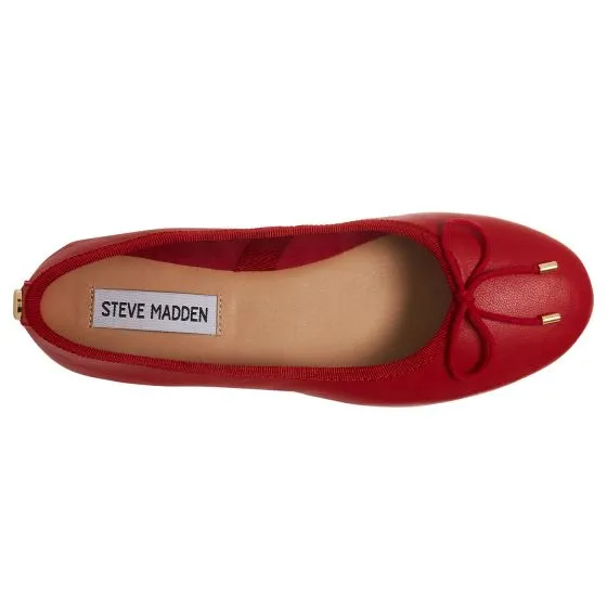 Steve Madden Bellami Red Leather Sheep Nappa Loafer Shoes