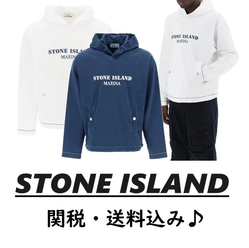 STONE ISLAND  |Long Sleeves Cotton Logo Hoodies