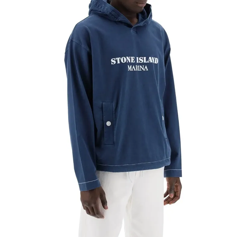 STONE ISLAND  |Long Sleeves Cotton Logo Hoodies