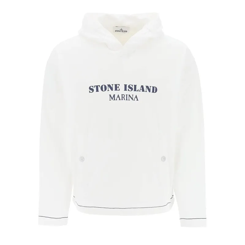 STONE ISLAND  |Long Sleeves Cotton Logo Hoodies