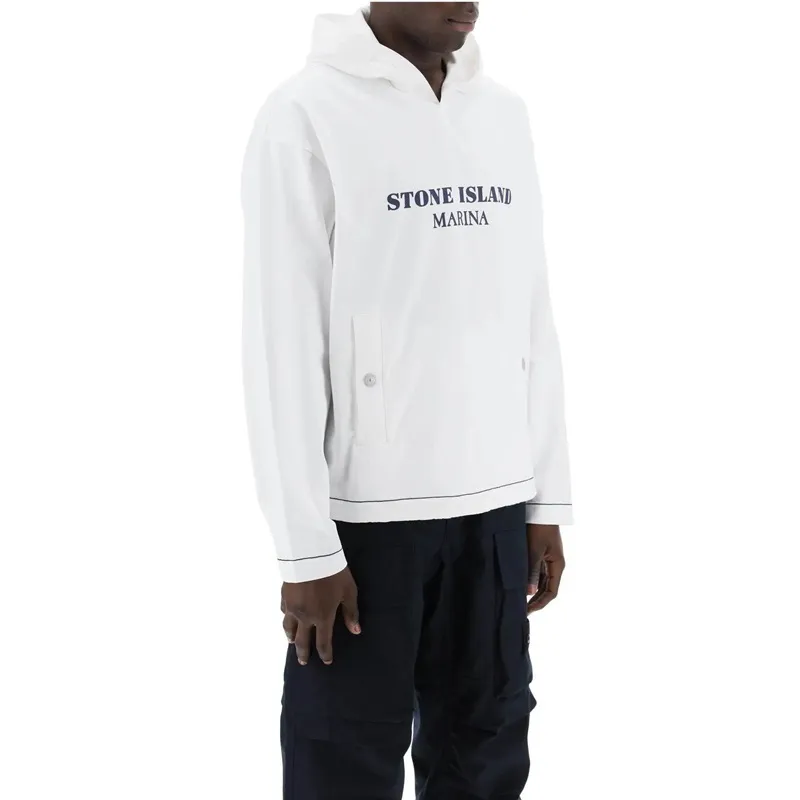 STONE ISLAND  |Long Sleeves Cotton Logo Hoodies