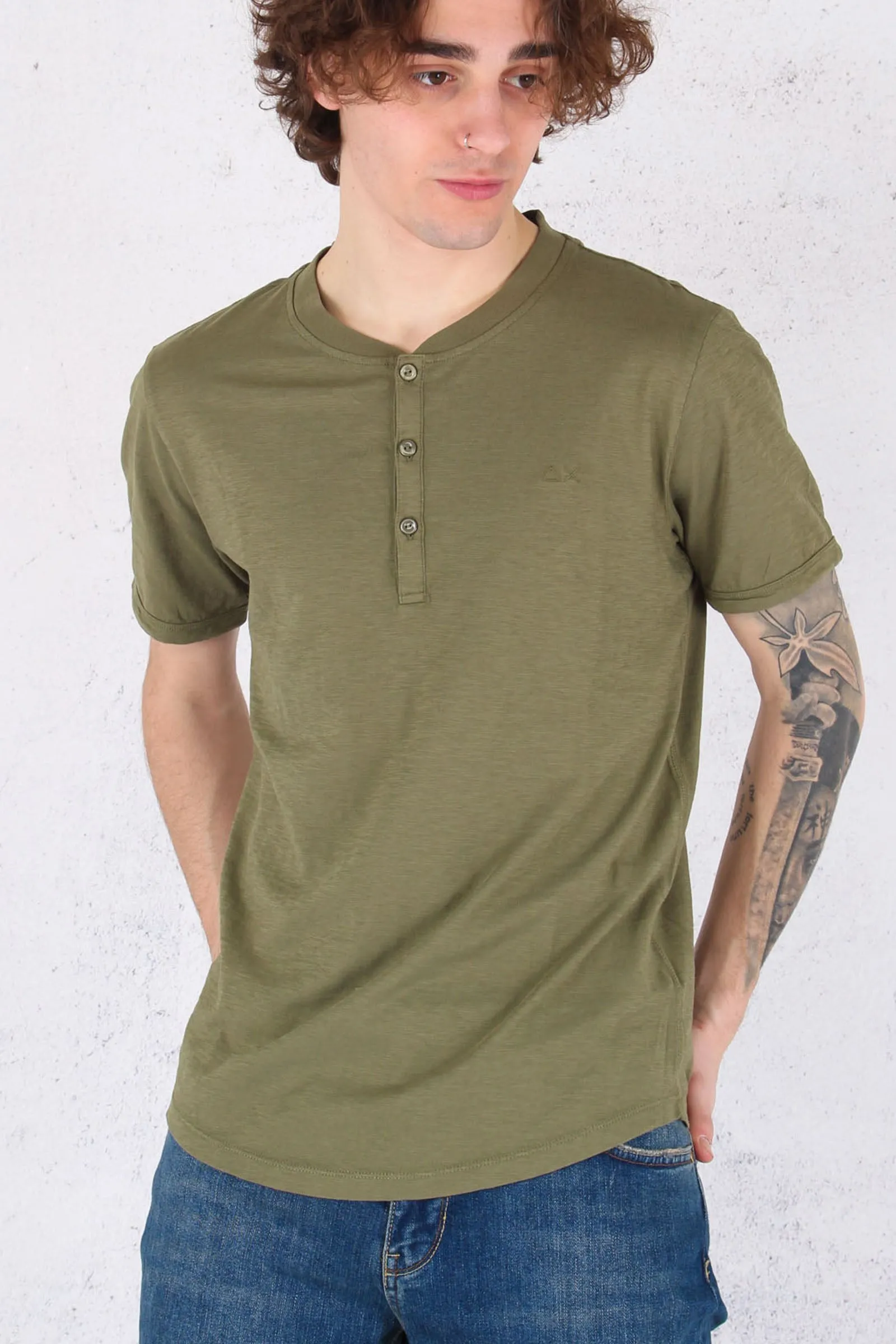 T-shirt Serafino Fiammata Militare