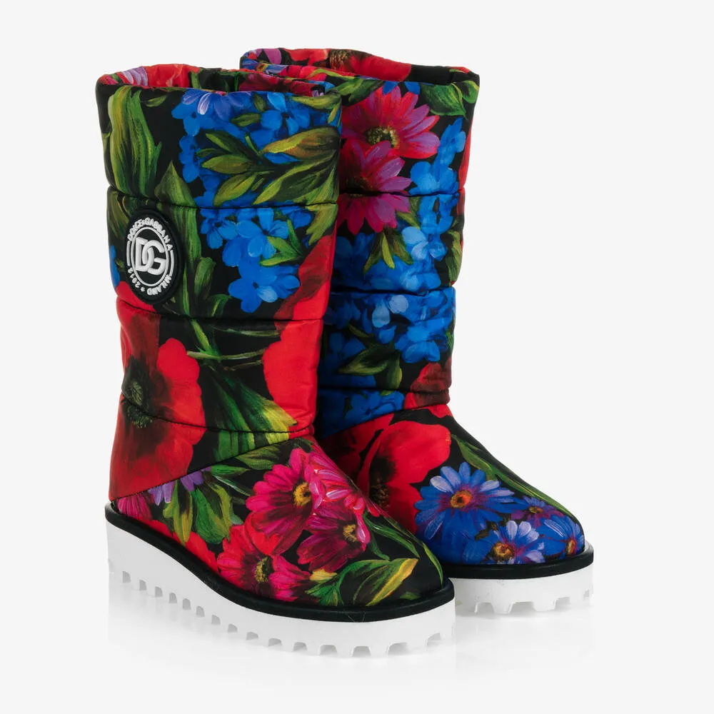 Teen Girls Flower Print Boots