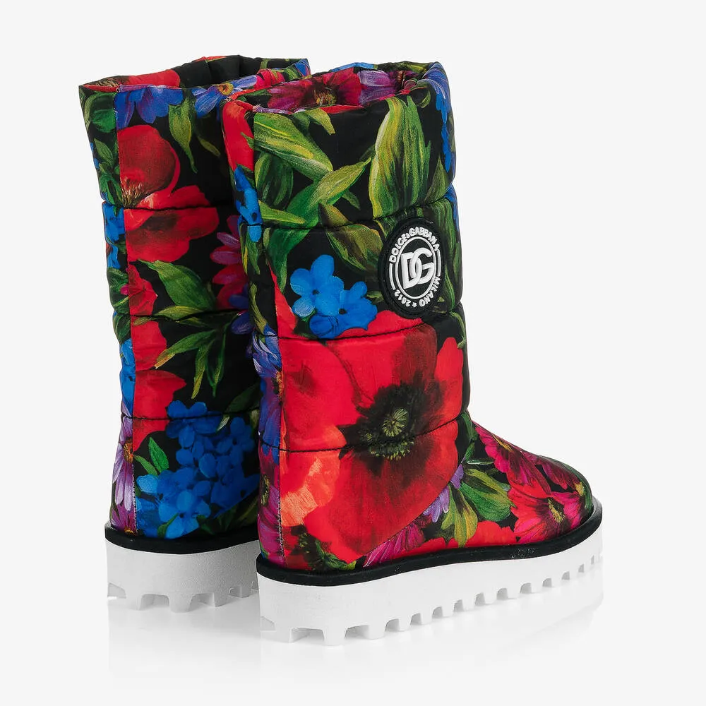 Teen Girls Flower Print Boots