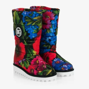 Teen Girls Flower Print Boots