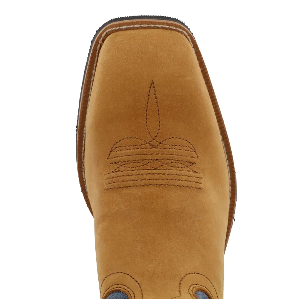 'Twisted X' Men's 12 Hooey Western Square Toe - Peanut / Teal