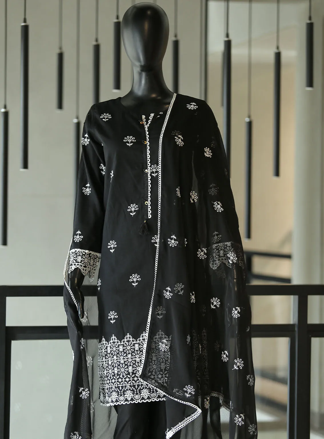 Usman Fabrics Fancy Embroidered Cotton Stitched 3 Piece Stitched Suit - US24FEL 7073