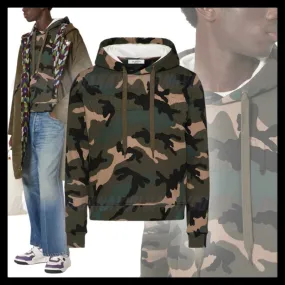 VALENTINO  |Camouflage Sweat Nylon Long Sleeves Cotton Logo Luxury