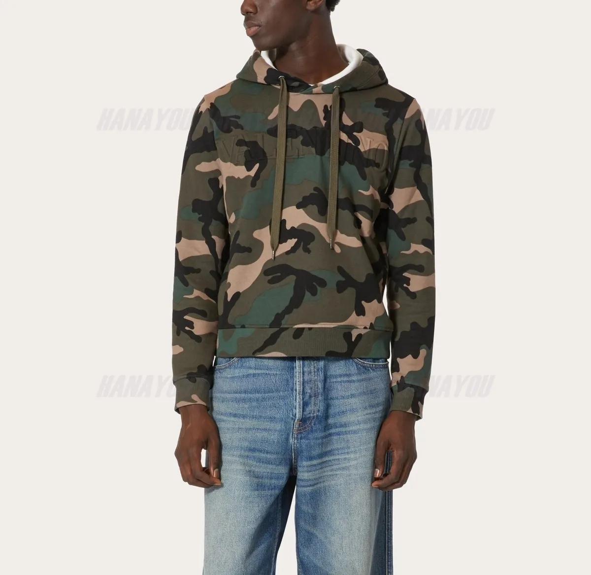 VALENTINO  |Camouflage Sweat Nylon Long Sleeves Cotton Logo Luxury