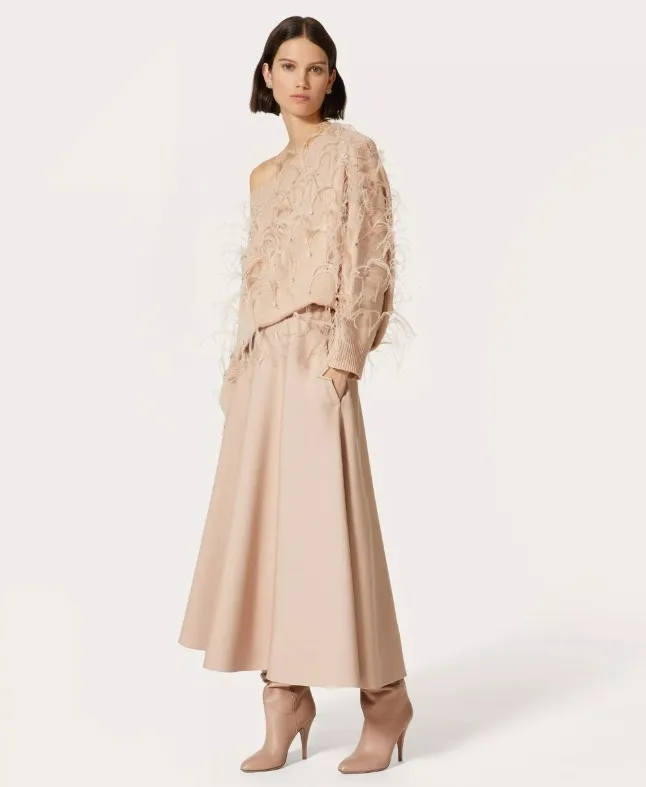 VALENTINO  |Casual Style Wool Long Sleeves Elegant Style