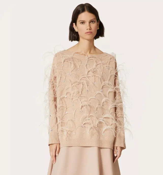 VALENTINO  |Casual Style Wool Long Sleeves Elegant Style