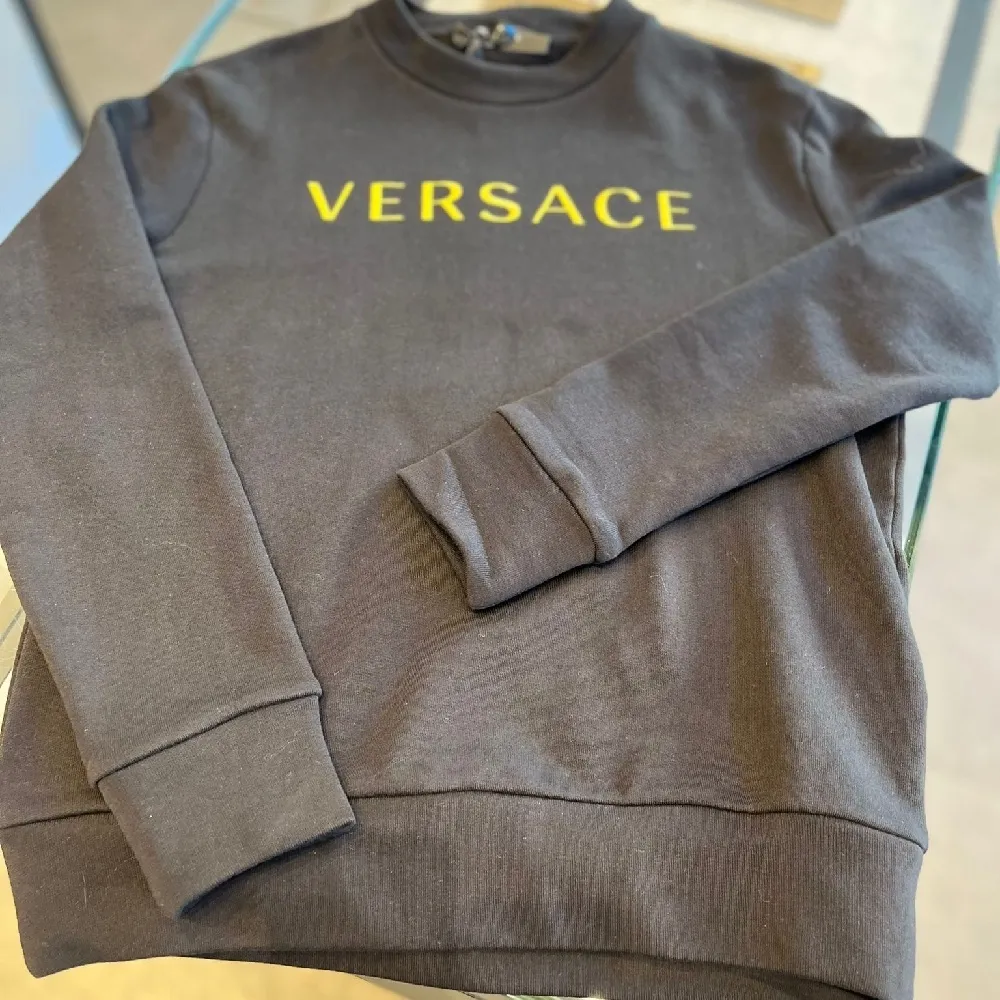 VERSACE  |Long Sleeves Plain Logo Outlet Hoodies & Sweatshirts