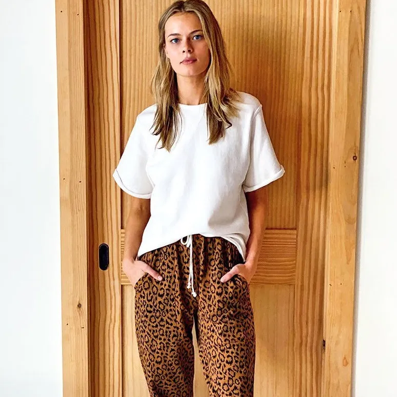 Vintage Leopard Drawstring Pant