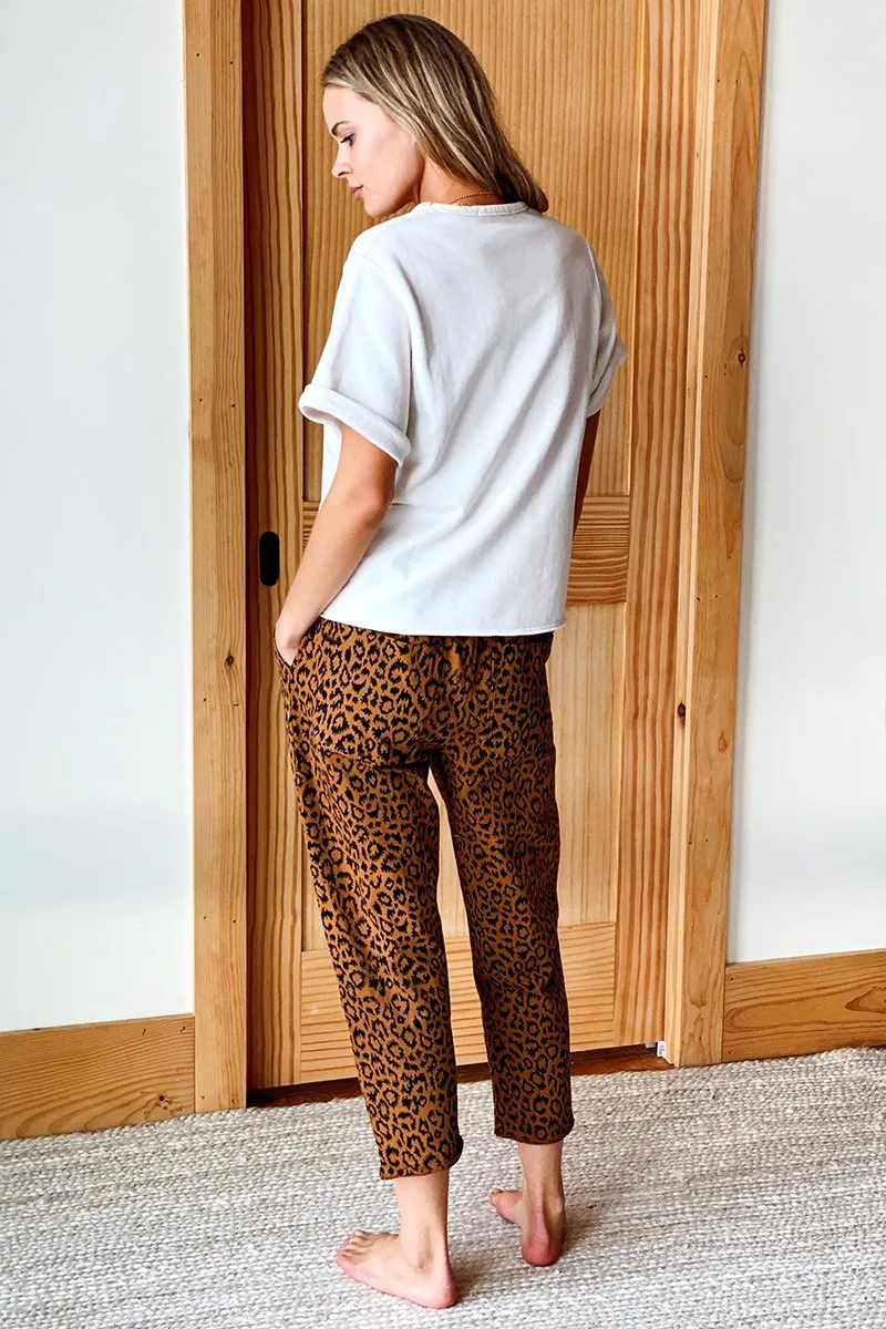 Vintage Leopard Drawstring Pant