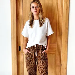 Vintage Leopard Drawstring Pant