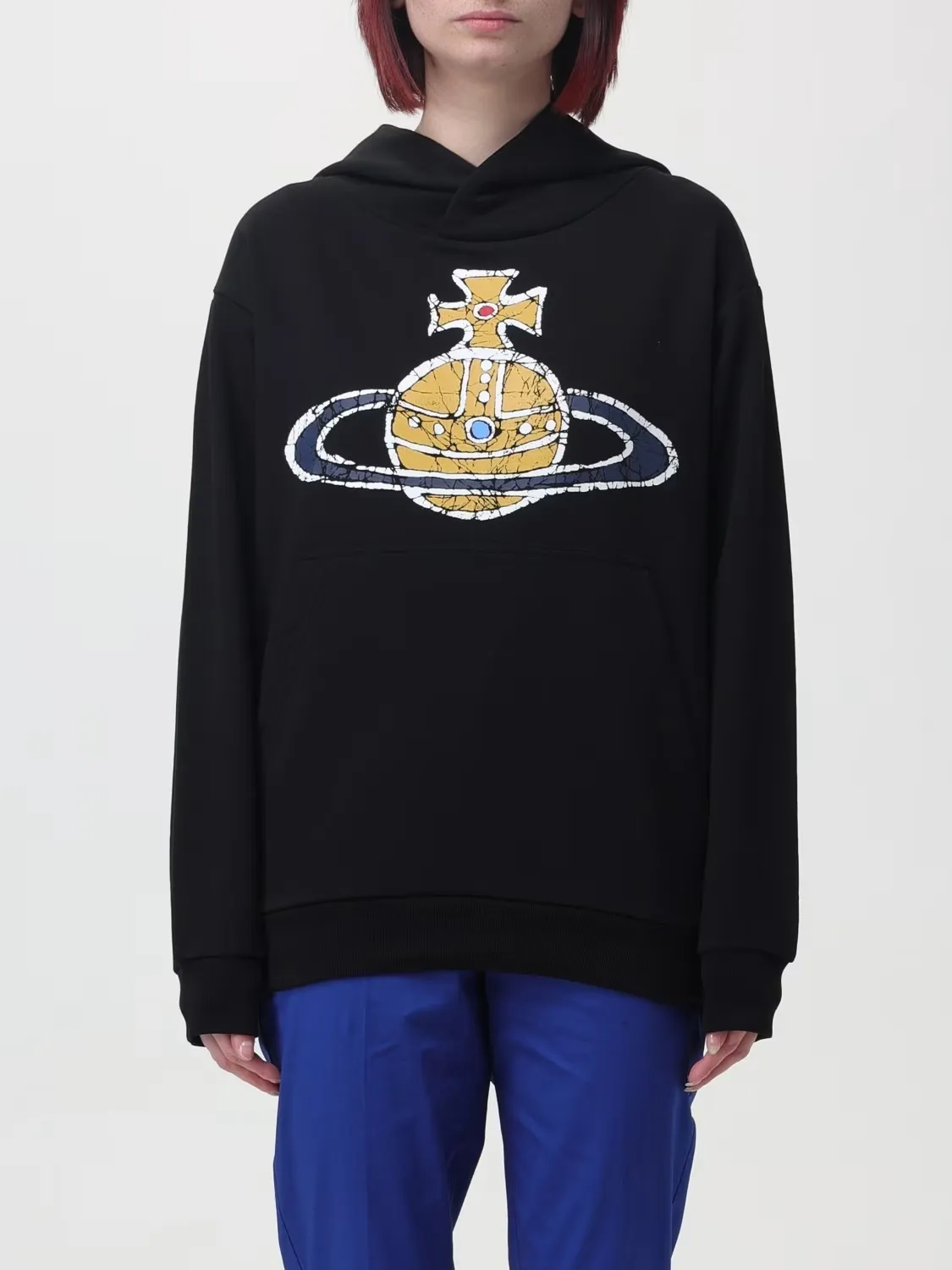 Vivienne Westwood  |Long Sleeves Plain Cotton Logo Hoodies & Sweatshirts