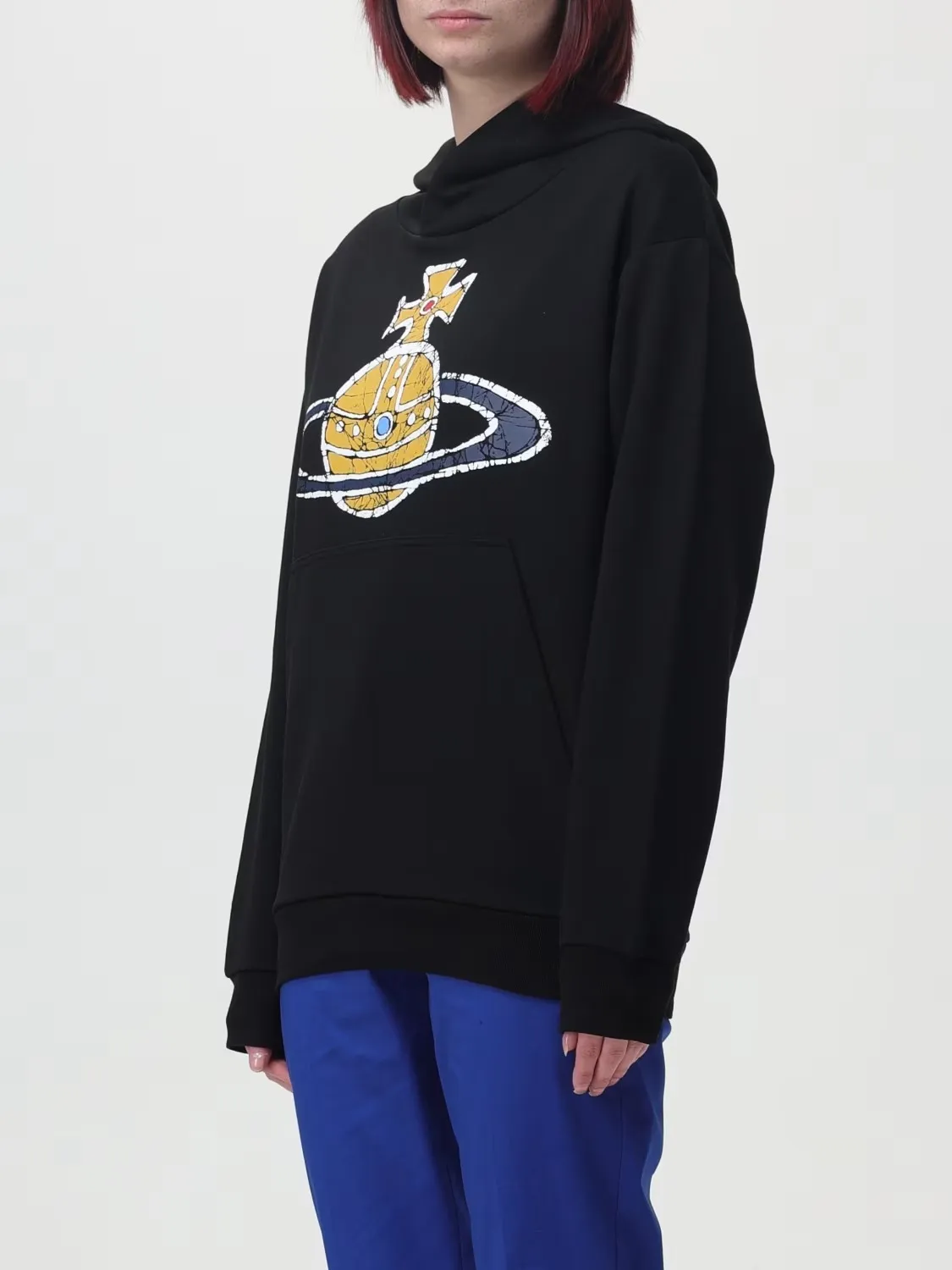 Vivienne Westwood  |Long Sleeves Plain Cotton Logo Hoodies & Sweatshirts