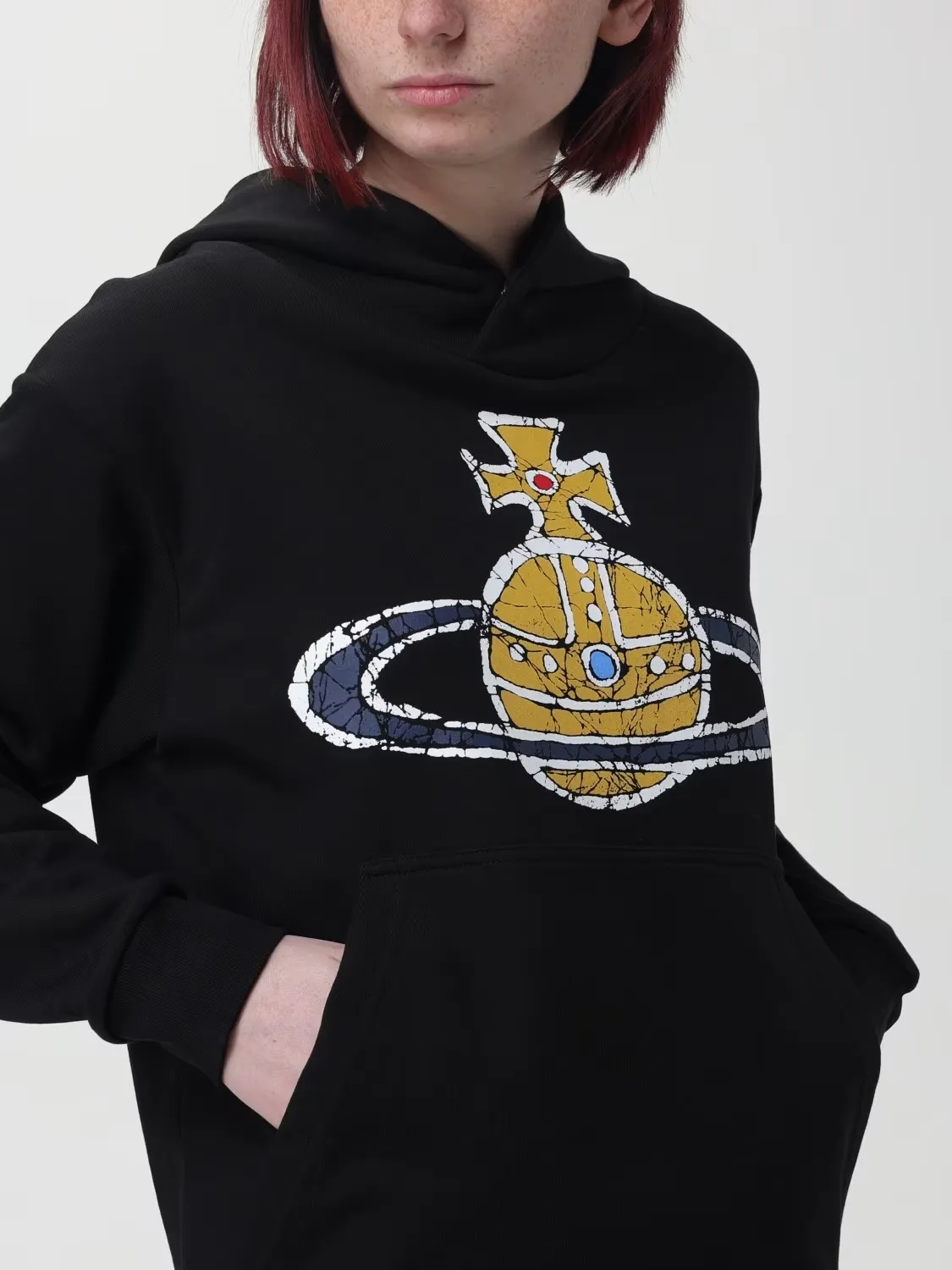 Vivienne Westwood  |Long Sleeves Plain Cotton Logo Hoodies & Sweatshirts