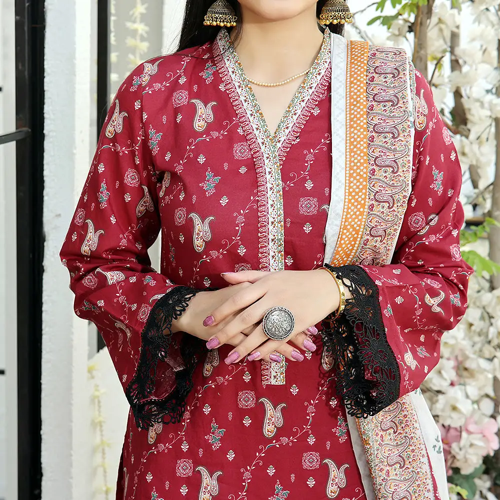 Vs Aiza & Momina Printed Lawn Unstitched 3Pcs Suit V-2 - 315