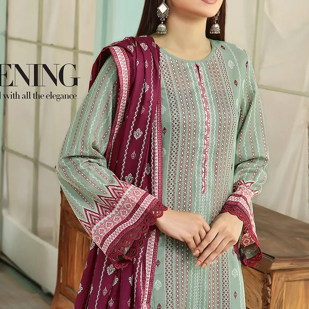 Vs Ayesha Alishba Printed Lawn Suit Unstitched 3Pcs - 219