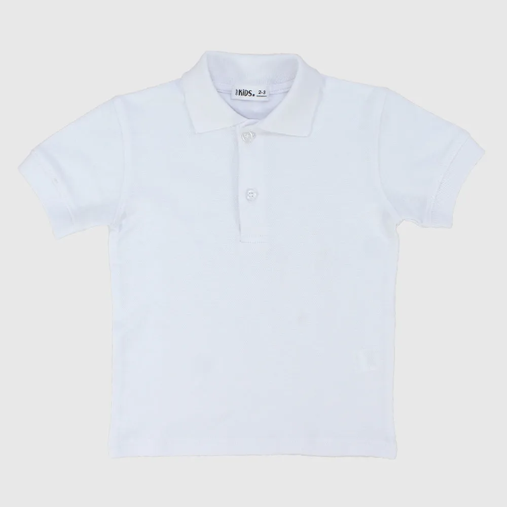 White Short-Sleeved Polo Shirt