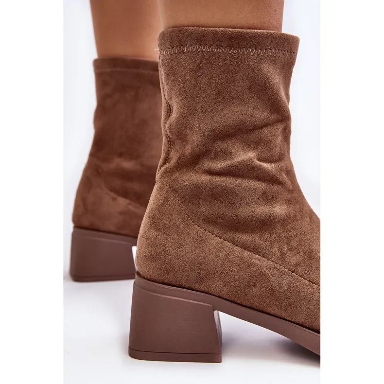 Women's Low Heel Boots Brown Aphroteia