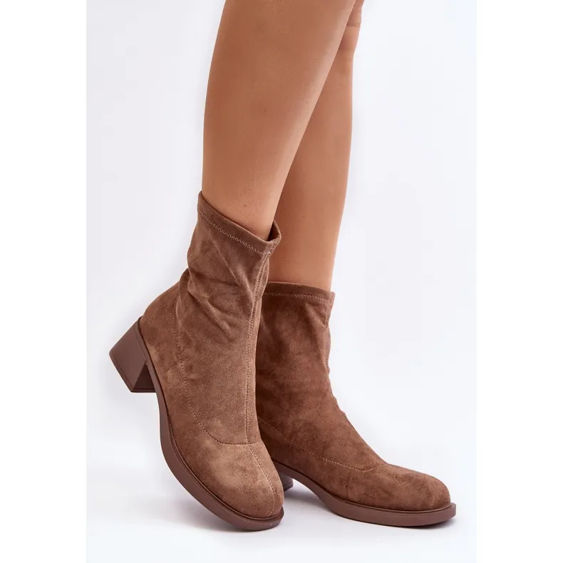 Women's Low Heel Boots Brown Aphroteia