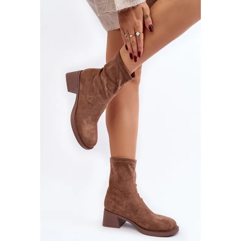 Women's Low Heel Boots Brown Aphroteia