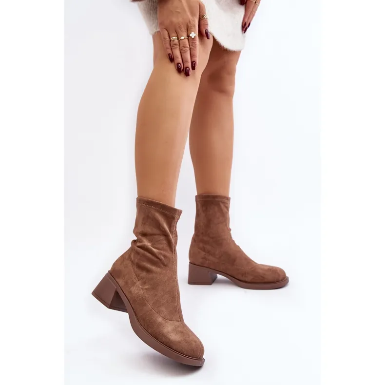 Women's Low Heel Boots Brown Aphroteia