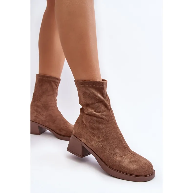 Women's Low Heel Boots Brown Aphroteia