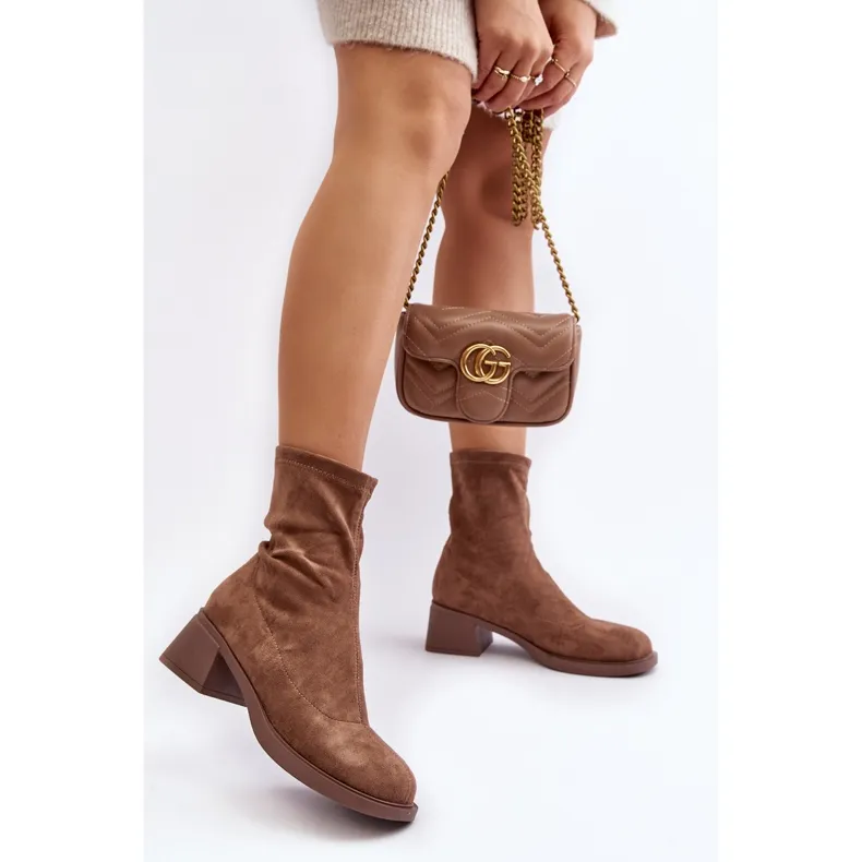 Women's Low Heel Boots Brown Aphroteia