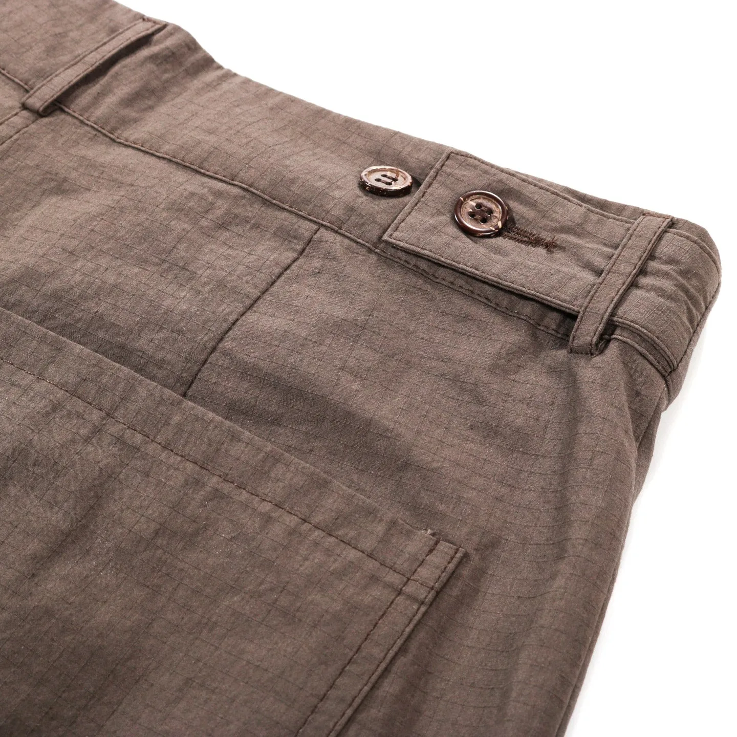 XENIA TELUNTS BUTTON-TAB HEM PANT BROWN