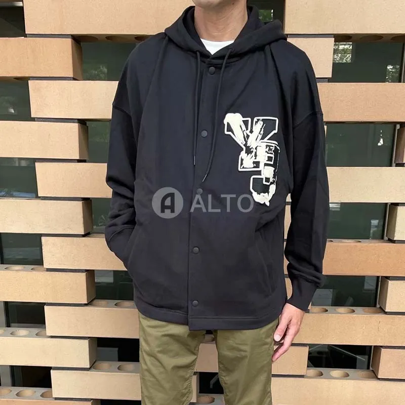 Y-3  |Long Sleeves Plain Cotton Logo Designers Hoodies