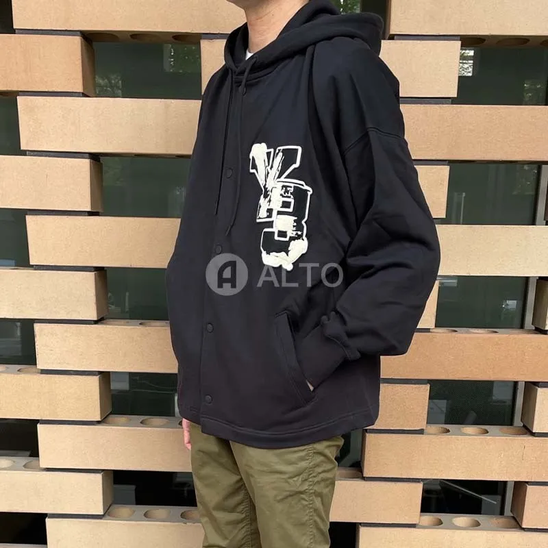 Y-3  |Long Sleeves Plain Cotton Logo Designers Hoodies